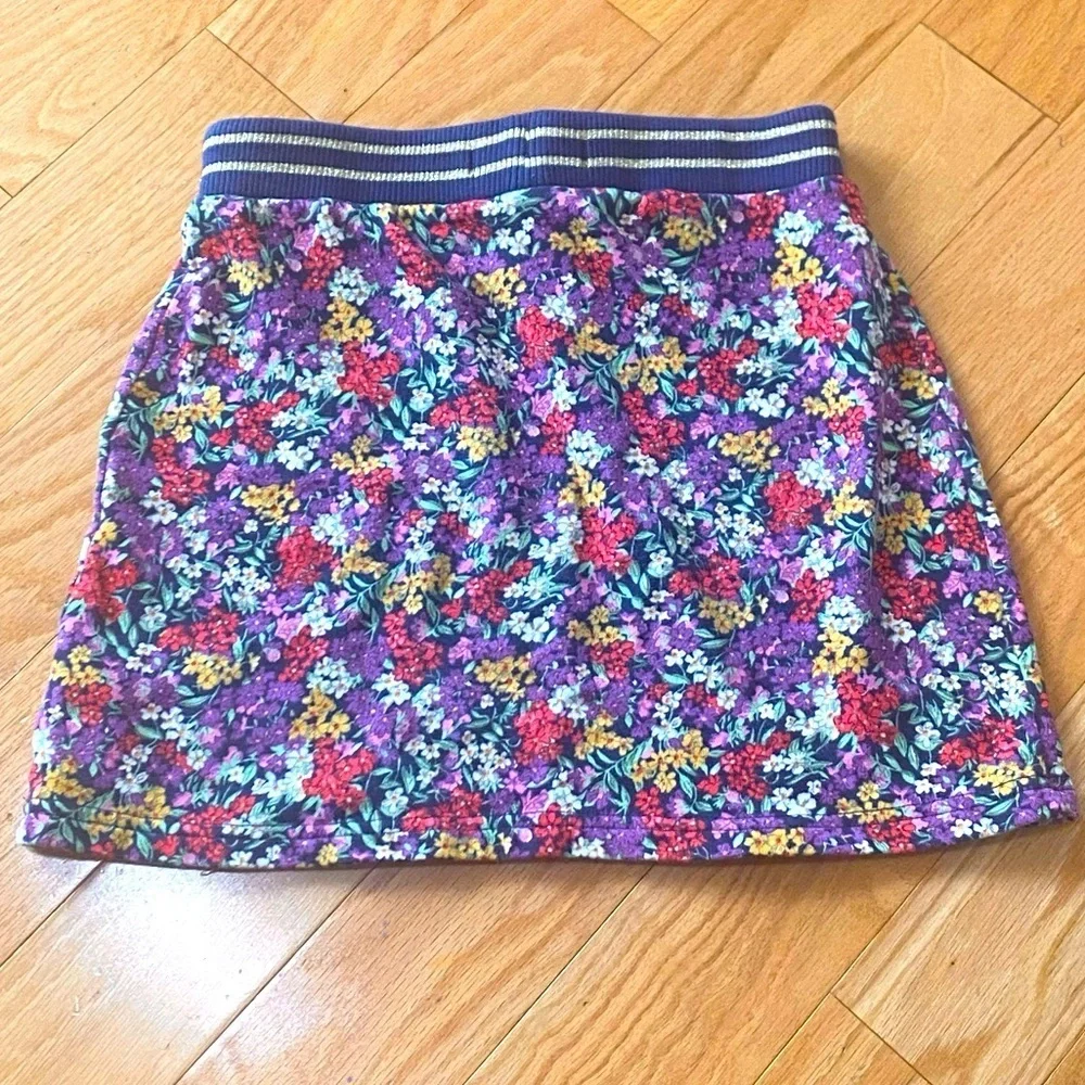 Mini Boden Printed Sweatshirt Skirt Multi Flower size 13-14